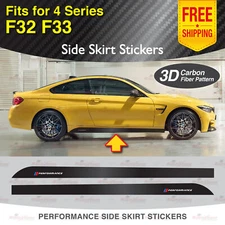 Racing Side Skirt Stickers 3D CARBON PATTERN Decal Stripes for BMW F32 F33 4 Ser