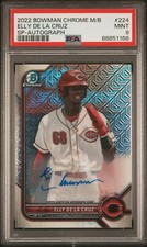 ELLY De La CRUZ 2022 BOWMAN CHROME PROSPECTS VAR M/B AUTO/25 MINT! RC REDS #224