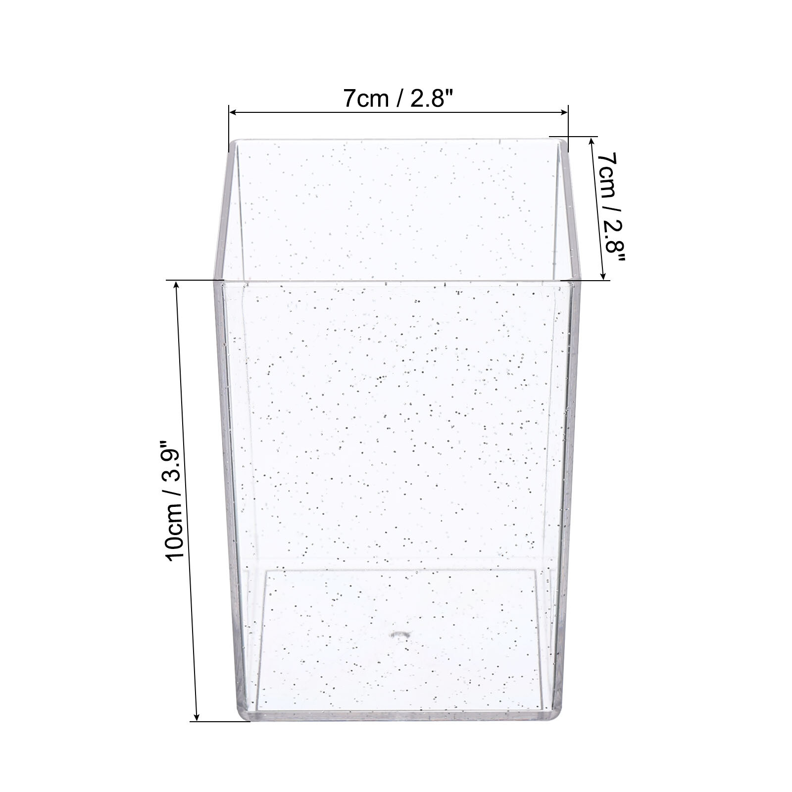 Acrylic Pencil Holder, Clear Makeup Brush Holder Square Desktop