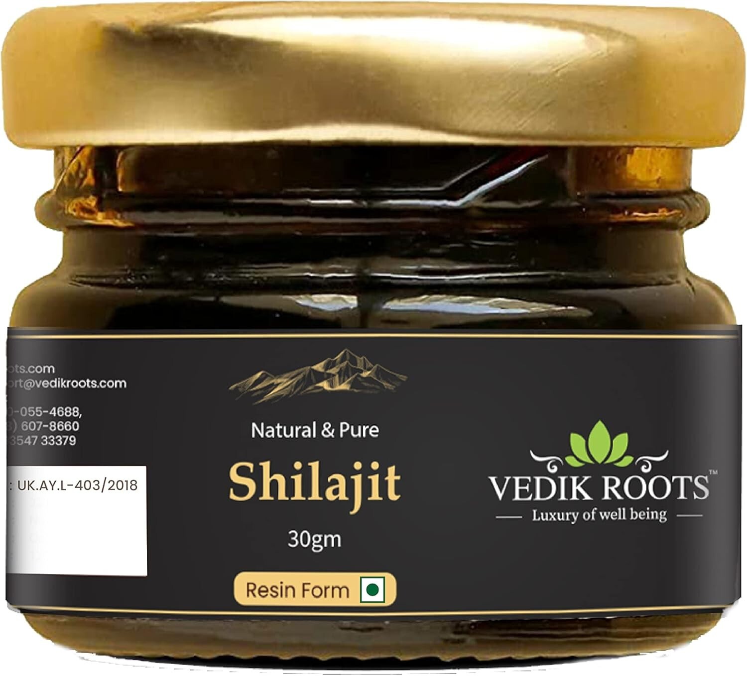 VEDIKROOTS Pure Shilajit Resin 30g - Natural Energy Boost for Endurance