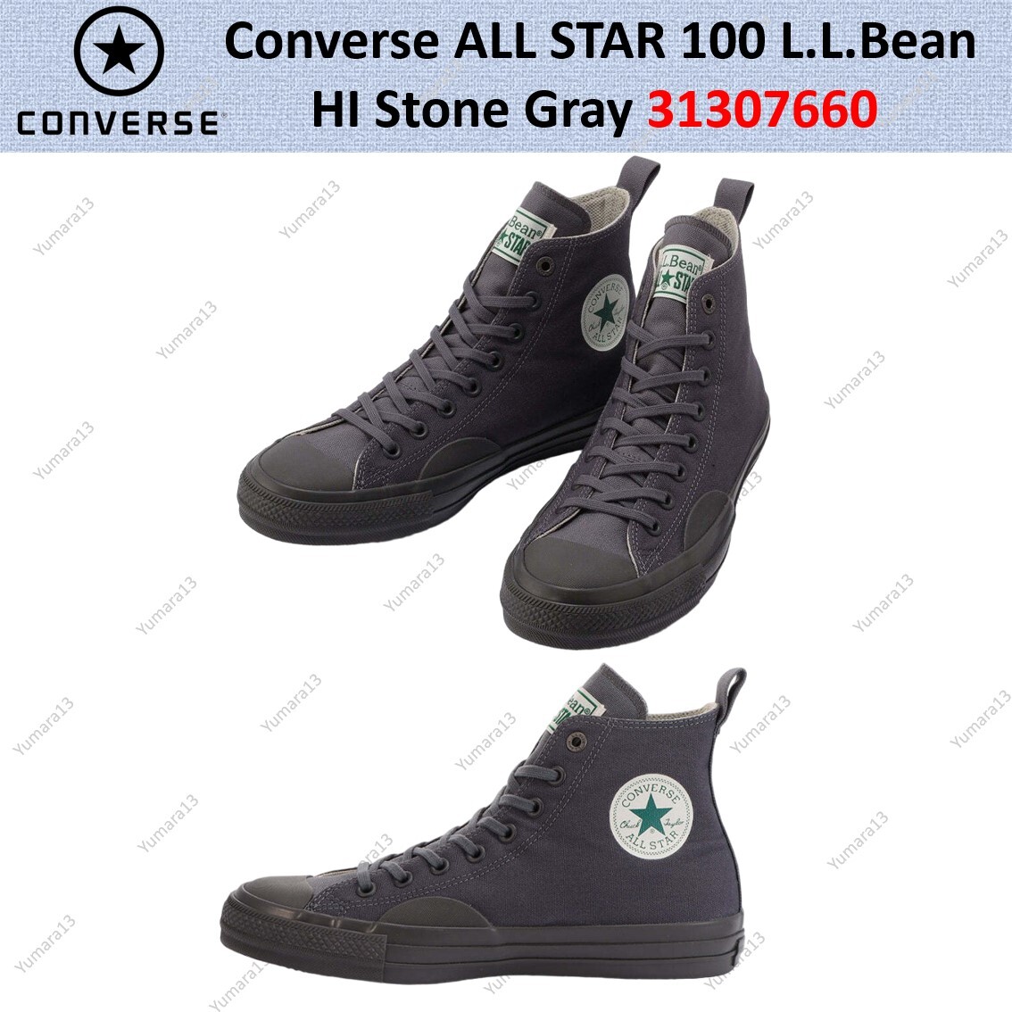 Converse ALL STAR 100 L.L.Bean HI Stone Gray 31307660 Men