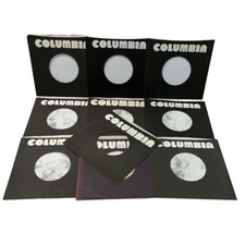 Columbia Records Company Sleeves 45 RPM Vinyl Lot of 10Black White Bold Logo