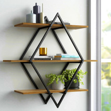 Floating Shelves Wall Shelf Modern Natural Boho Room Home Art Decor Display Rack
