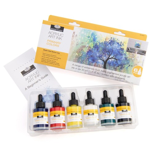 Royal & Langnickel Essentials Acrylic Ink Primary Colours Set 6 x 30ml - Picture 3 of 5
