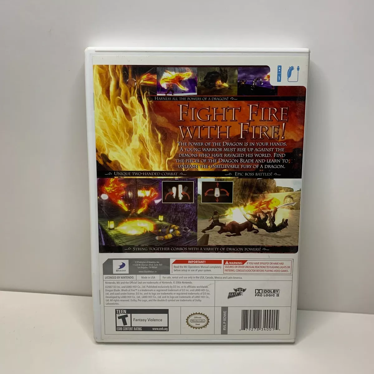 Dragon Blade: Wrath Of Fire - Nintendo Wii Complete with Manual