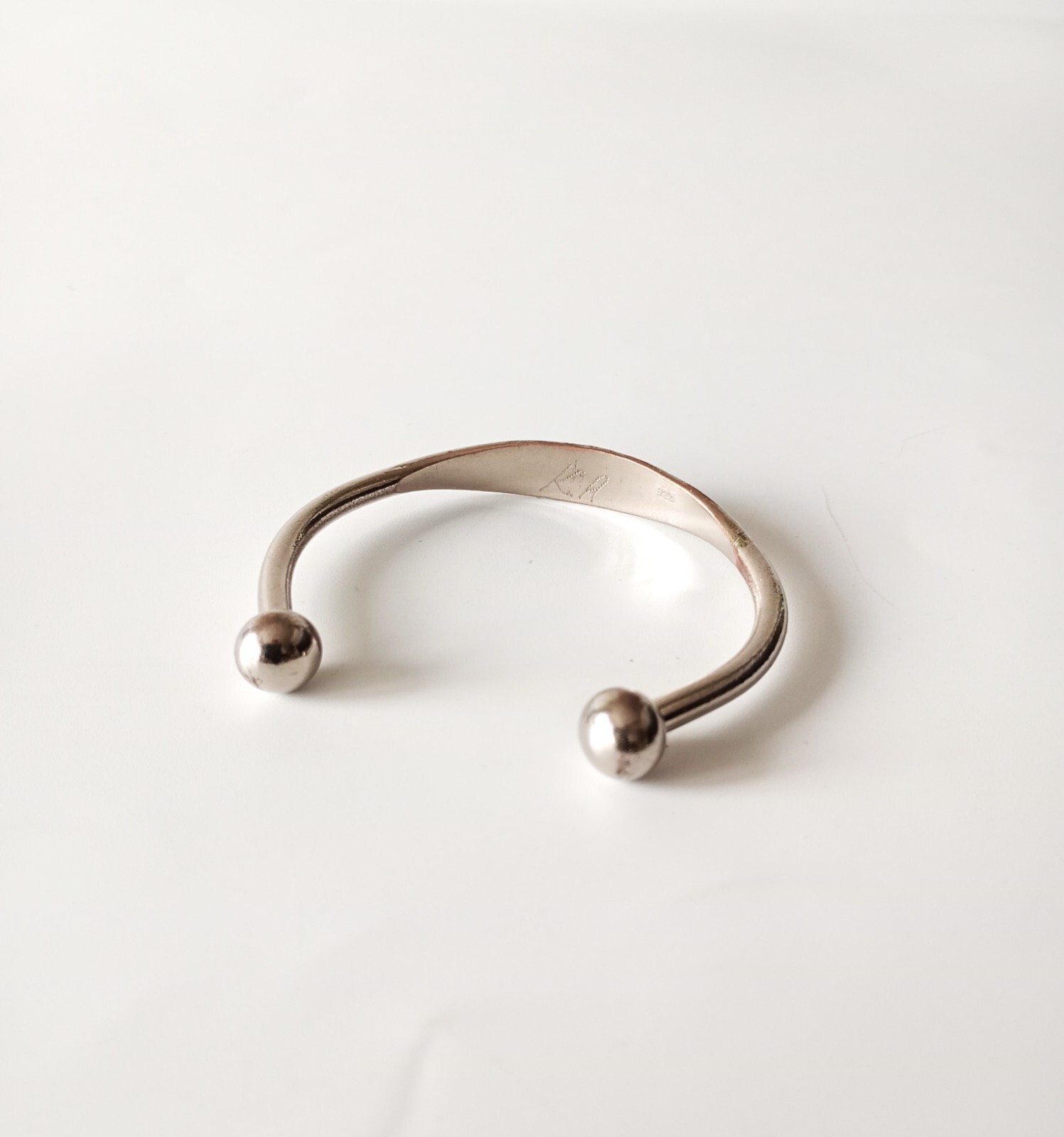 Solid Silver 925 Bangle  Bracelet 22g Vintage Hal… - image 3