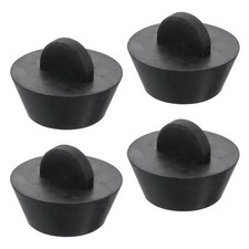 4pcs Rubber Drain Stopper Bathtub Drain Plug Fits 1 Inch to 1-3/8 Inch, Black
