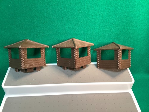 Marx Fort Apache Dark Brown Plastic Stockade Corner Block House Parts
