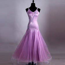 NEW Latin Ballroom Dance Dress Modern Salsa Waltz Standard Long Dress F268