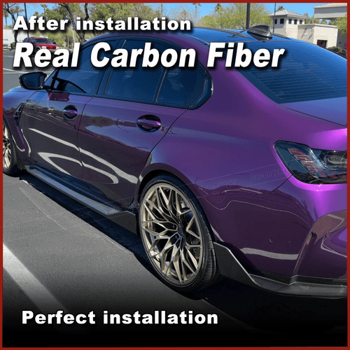 Umbrales laterales de carbono Side Skirts umbral enfoque para BMW Serie 3 G80 M3 2020-2024 - Imagen 3 de 12