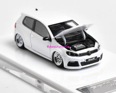 Maxwell 1:64 HEC White VW Golf GTI MK6 BBS Sports Model Diecast