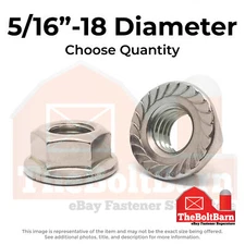 5/16"-18 316 Stainless Steel Serrated Hex Flange Nuts Coarse Thread (Pick Qty)