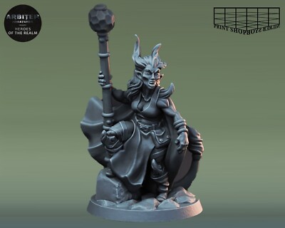 Tiefling Zauberin Miniatur Magierin Figur für TTRPGs wie D&D 5e Pathfinder