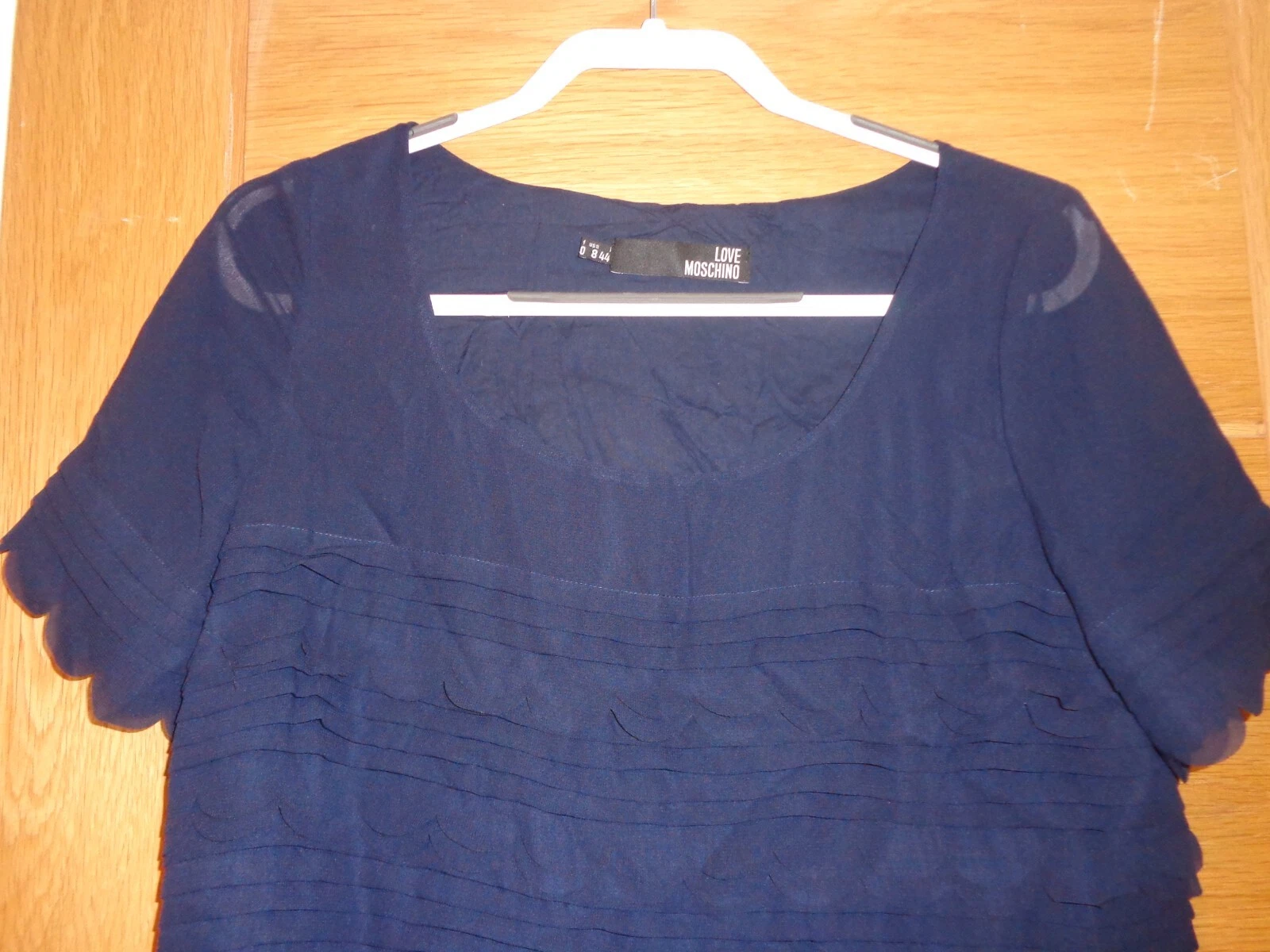 Abito al ginocchio Love Moschino marino maniche corte UK 12 US 8