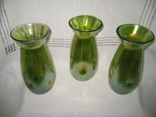 3 Lötz ? Hyazinten Vasen  - Irisierend - Mundgeblasen