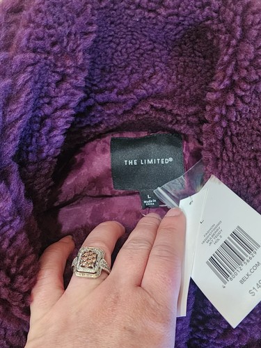 The Limited NWT Mulberry Teddy Coat Women's Size Large - Picture 3 of 8