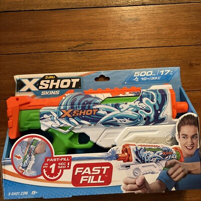ZURU X-Shot Water Blaster Toy Gun Fast-Fill Skins Hyperload Waves Pump Action