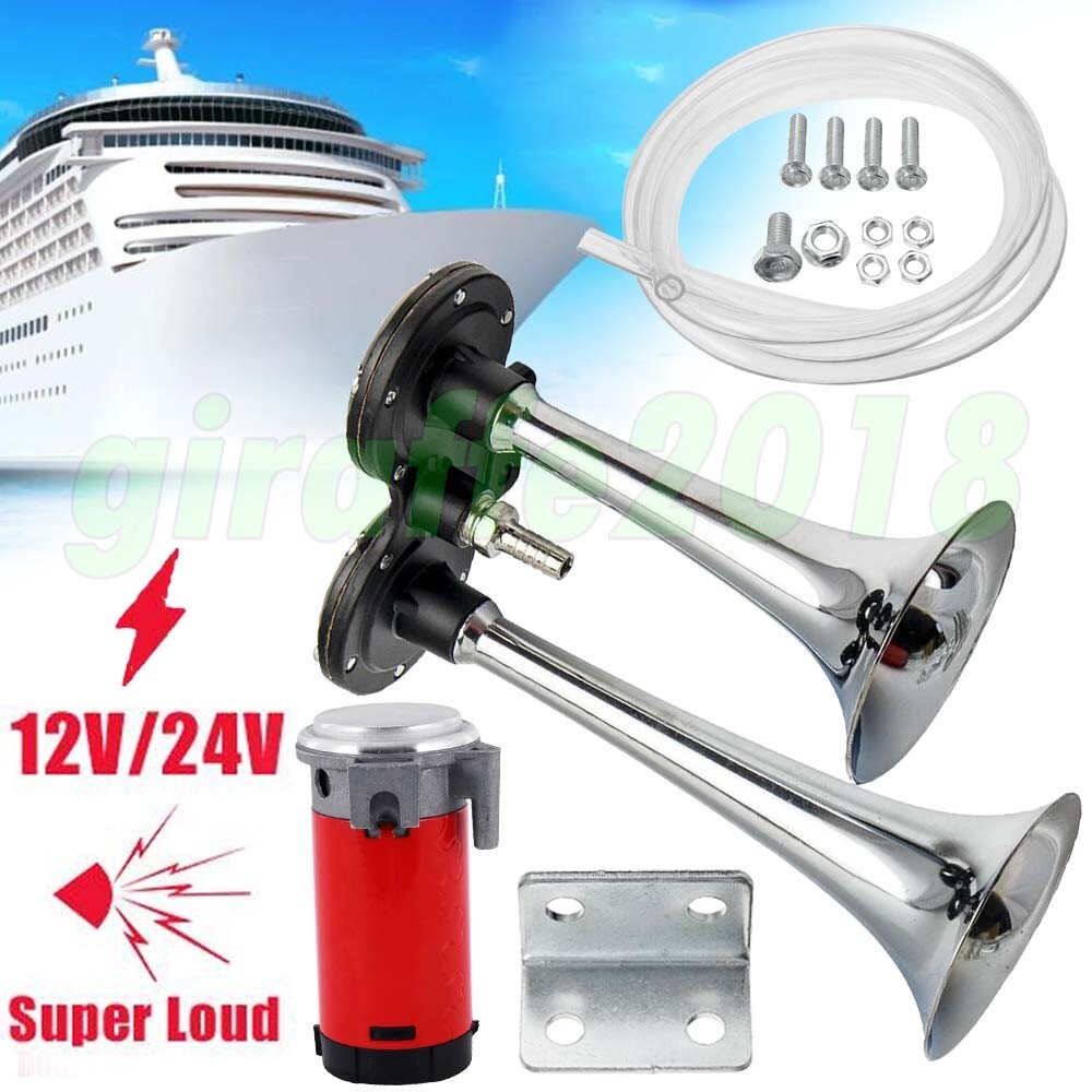 1000DB Ultra Loud Dual Trumpet Air Horn Compressor 12V for Car Truck