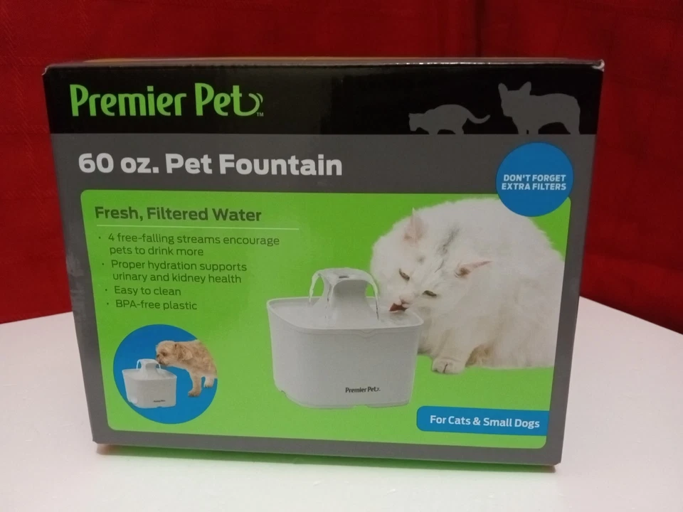Premier Pet FOUNTAIN 60oz + WATER FILTER for CATS & SMALL DOGS  - Image 2 of 4