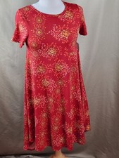 Womens Dress XS Red Multi-Color Hi Lo Swing Pullover New NWT LulaRoe 