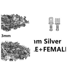 100-400PCS 6.3mm Tinned Copper Female Male Electrical Wire Crimp Connectors