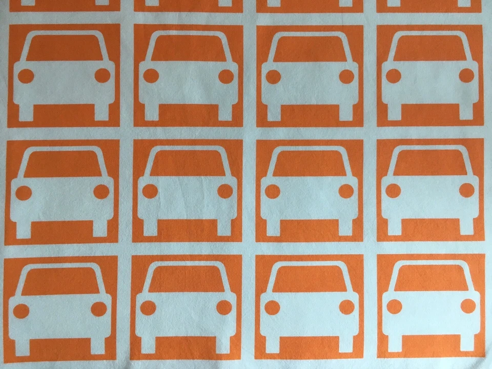 Gebrauchter großer Parkplatz 144 cm L x 35 cm B Orla Kiely in Mandarin Baumwolle leicht