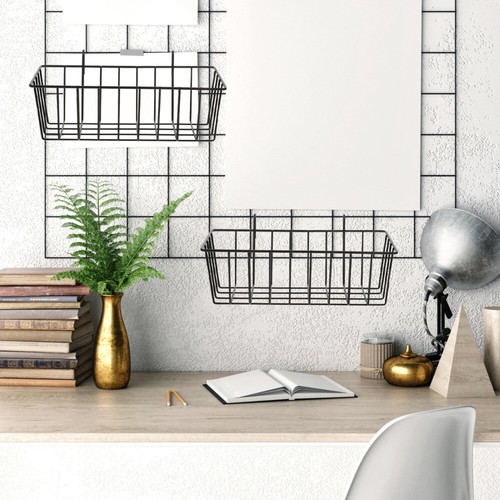 3Pcs Wall Hanging Basket Small Storage Basket Bathroom Organizer Rack - Picture 6 of 12