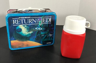 Star Wars RETURN OF THE JEDI Vintage Metal LUNCH BOX w/Original