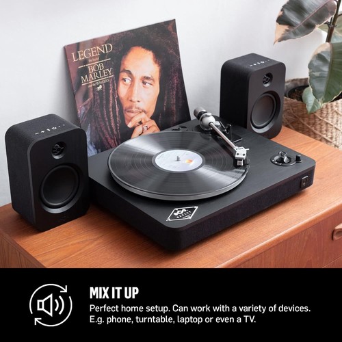 House of Marley Get Together Duo Bluetooth Bookshelf Speakers -Black - Picture 4 of 6