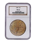 1889 $1 Morgan Silver Dollar graded MS62 by NGC - Toned