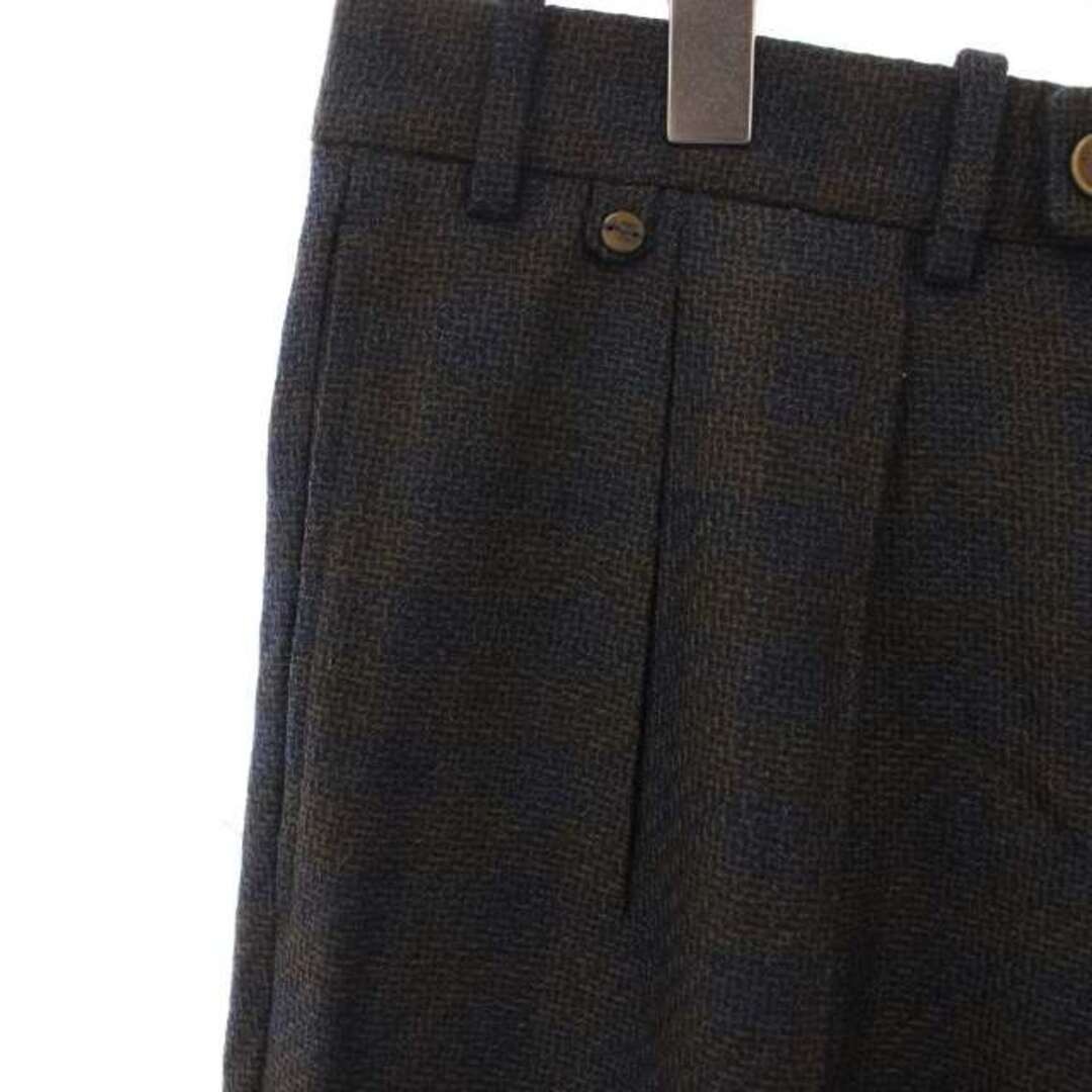 Bernard Zins Slax Pants Straight Tuck Zip Fly Wool Bicolor Total