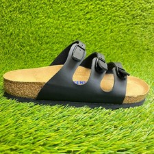 Birkenstock Florida Birko-Flor Womens Size 7 Black Beach Walking Slide Sandals