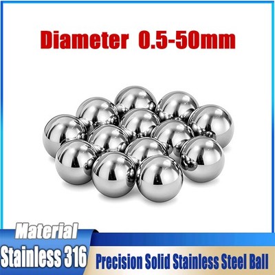 Solid Stainless 316 Steel Ball Bearing (Metric Sizes: 0.5mm to 50mm) AISI 316 L