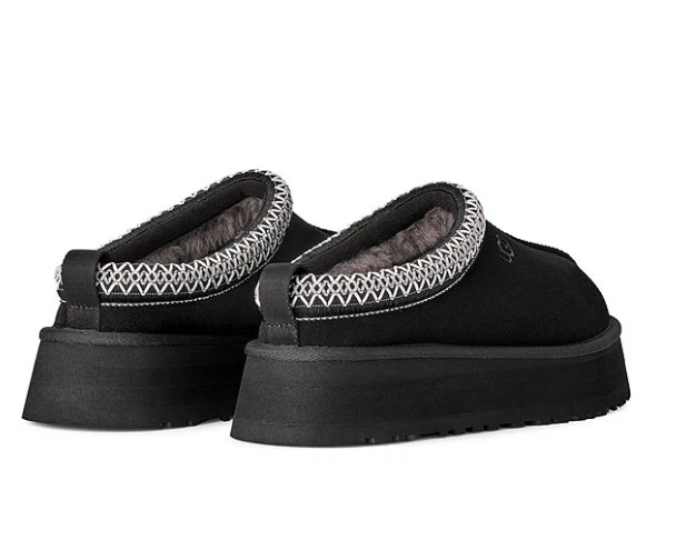 LO ÚLTIMO VENTA UGG Tazz II Gamuza Logo Detalle Plataforma Zueco Zapatillas, Negras Foto 3 de 4