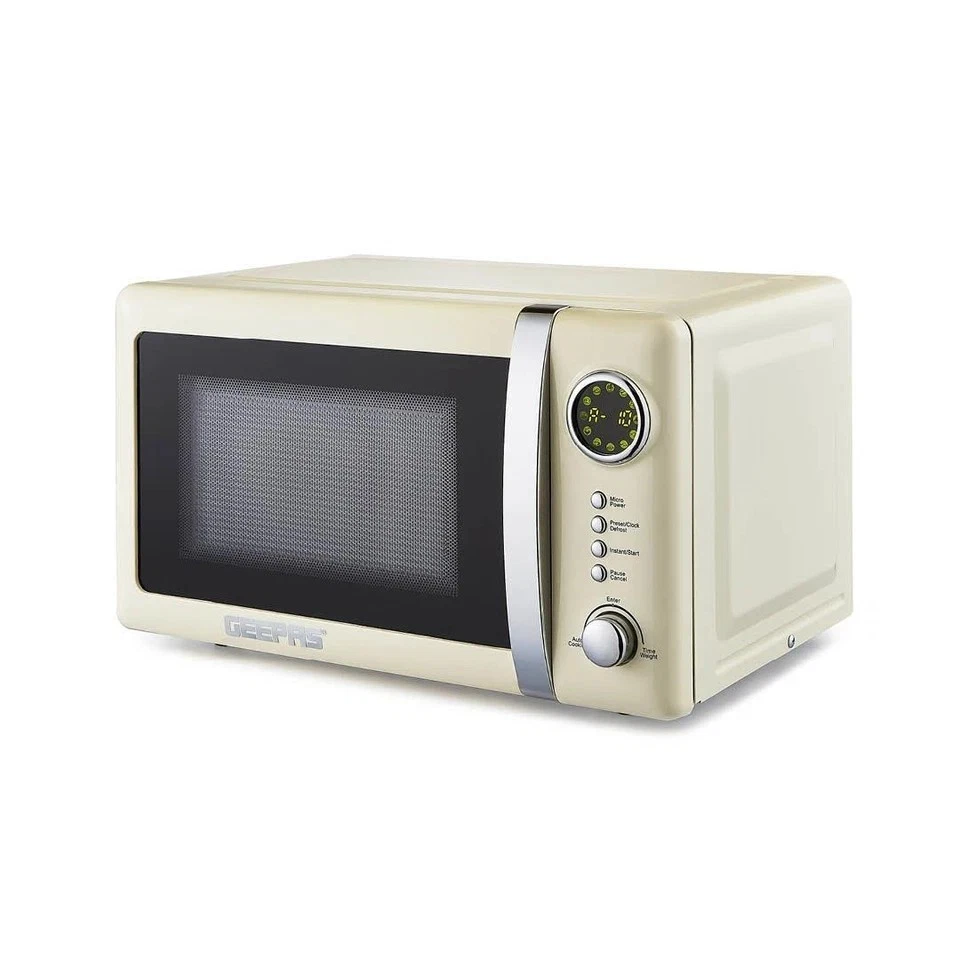 New GEEPAS 20L Digital Microwave Oven 700W Solo Freestanding Quick Defrost UK