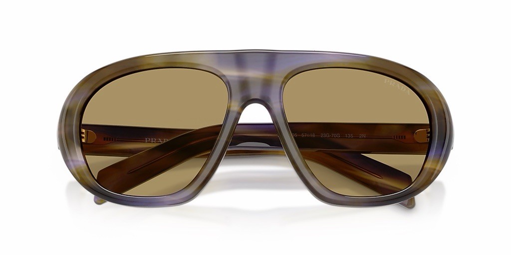 PRADA Sunglasses Brown PRC05S 23G70G Aviator Shield Mask  display picture 3