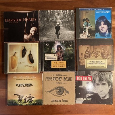 Lot of 9 CDs Dylan Nick Drake Gram Parsons Emmylou Harris Latin Playboys Fisk +