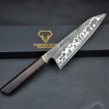 Handmade Japanese Damascus Chef Knife Sanmai ,52100 steel core ,Rosewood Handle