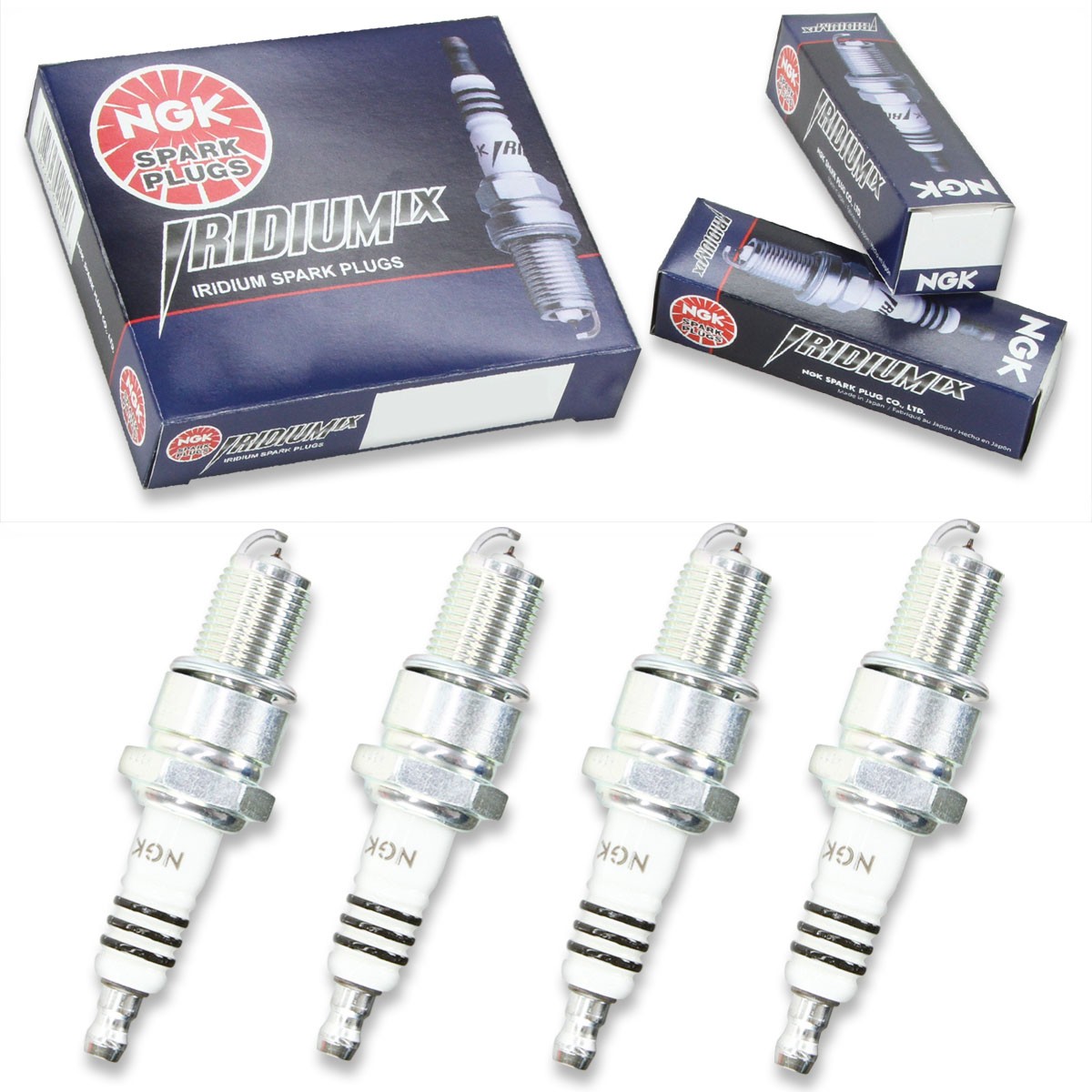 4 pcs NGK Iridium IX Spark Plugs for 1971-1972 Subaru Star 1.3L 1.1L H4 - uj