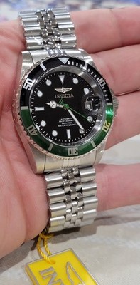 NEW Invicta Mens Pro Diver Automatic NH35 42mm Sprite Green Black Watch 29177