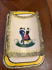 Ancien Serviteur Asperges Ramasse-Miettes 2 Pieces Faience Henriot Quimper Breto