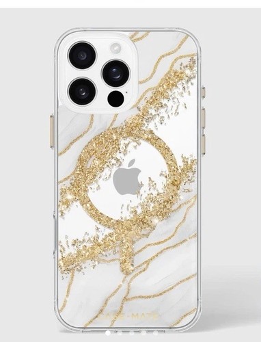 Case Mate Apple iPhone 15 Plus Case - White Gold Karat Marble NIB - Photo 3 sur 4