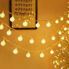 Globe Fairy Lights, 15M/49ft 100 LED Globe String Lights with Remote - USB or Ba