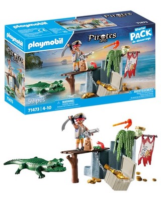 Playmobil Pirate Playset Multicoloured Treasure Hunt With Alligator Figure