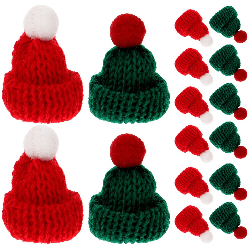 24 Pcs Mini Santa Hats for Bottles and Crafts