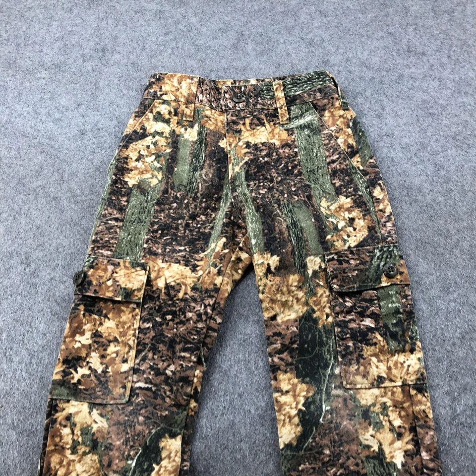 Pantalones Carga Camuflados Juveniles 10 Marrón Verde Camuflaje Caza Exterior Ajustables Foto 3 de 4