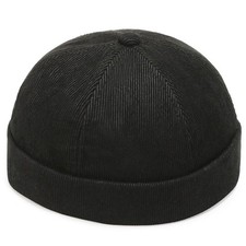 Corduroy Brimless Hat Men Women Sailor Docker Cap Cuff Harbour Beanie Skullcap