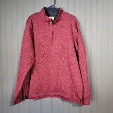 Wrangler Quarter 1/4 Zip Long Sleeve Shirt Pullover Sweater Red Men's Large
