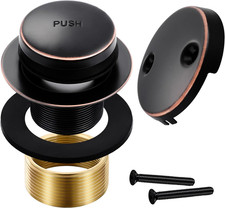 Oil Rubbed Bronze Bathtub Drain Tip-Toe Tub Trim Set with Two-Hole Overflow Face