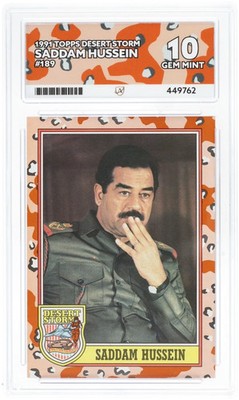 Ace 10 Saddam Hussein 189 1991 Topps Desert Storm Gem Mint Pokemon
